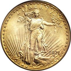 1921 $20 MS62 PCGS