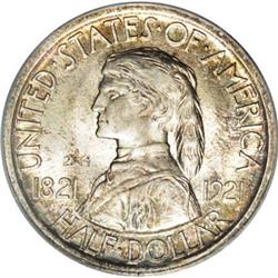 1921 50C Missouri 2x4 MS66 PCGS. CAC