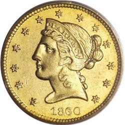 1860 $5 Clark, Gruber & Co. Five Dollar MS63