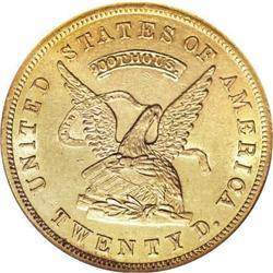 1853 $20 Assay Office Twenty Dollar, 900 Thous.