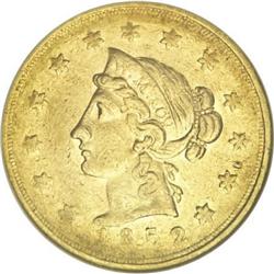 1852 $10 Wass Molitor Ten Dollar, Large Head,