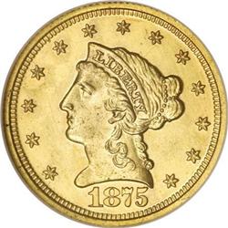 1875 $2 1/2 MS62 NGC