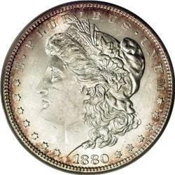 1880 $1 8/7 Overdate MS64 PCGS