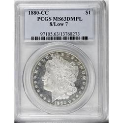 1880-CC $1 8 Over Low 7 MS63 Deep Mirror