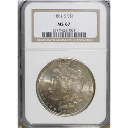 1881-S $1 MS67 NGC