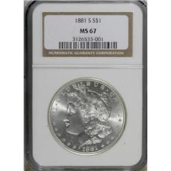 1881-S $1 MS67 NGC