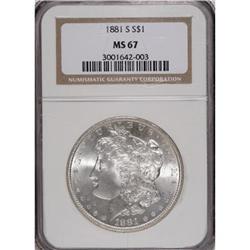 1881-S $1 MS67 NGC