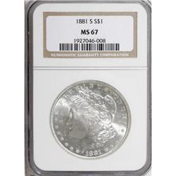 1881-S $1 MS67 NGC