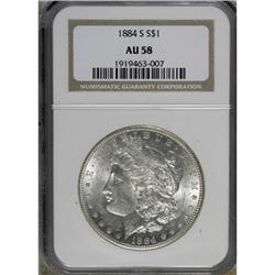 1884-S $1 AU58 NGC