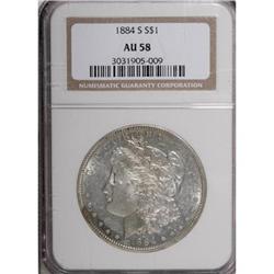 1884-S $1 AU58 NGC
