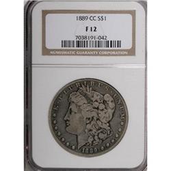 1889-CC $1 Fine 12 NGC