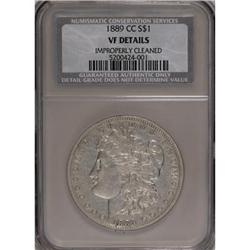 1889-CC $1--Improperly Cleaned--NCS. VF Details