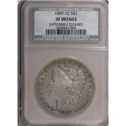 1889-CC $1--Improperly Cleaned--NCS. XF Details
