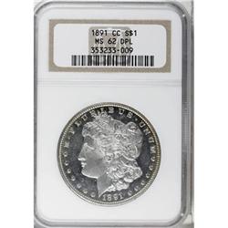 1891-CC $1 MS62 Deep Mirror Prooflike NGC