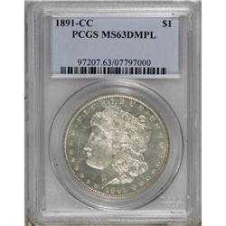 1891-CC $1 MS63 Deep Mirror Prooflike PCGS