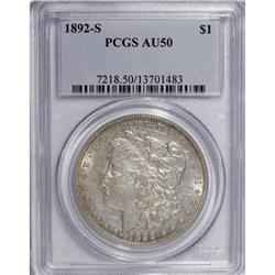 1892-S $1 AU50 PCGS