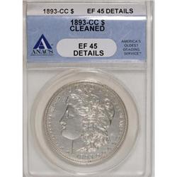 1893-CC $1--Cleaned--ANACS. XF45 Details