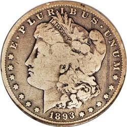 1893-S $1--Rim Damage, Improperly Cleaned--NCS.