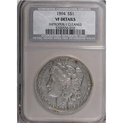 1894 $1--Improperly Cleaned--NCS. VF Details