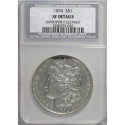 1894 $1--Improperly Cleaned--NCS. XF Details