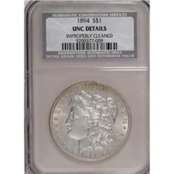 1894 $1--Improperly Cleaned--NCS. Unc. Details