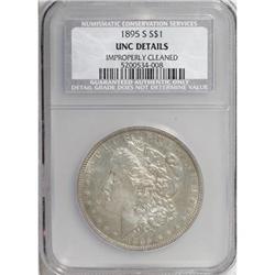 1895-S $1--Improperly Cleaned--NCS. Unc Details