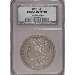 1894 $1--Obverse Repaired--NCS. Proof, AU