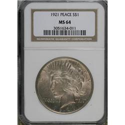 1921 $1 MS64 NGC