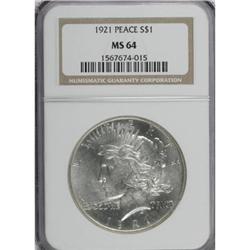 1921 $1 MS64 NGC