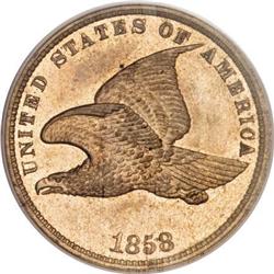 1858 P1C Flying Eagle Cent, Judd-191,