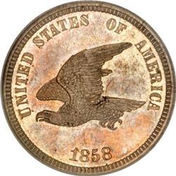 1858 P1C Flying Eagle Cent, Judd-202,