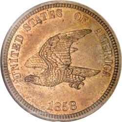 1858 P1C Flying Eagle Cent, Judd-204,