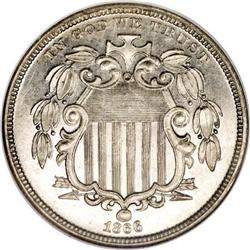 1866 5C Shield Five Cents, Judd-507,