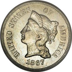 1867 5C Five Cents, Judd-566, Pollock-627, Low