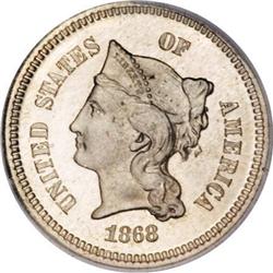 1868 1C One Cent, Judd-608, Pollock-673, R.4,