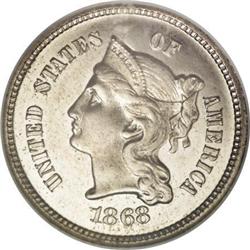 1868 3CN J-618 PR64 Cameo NGC