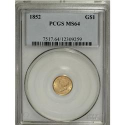 1852 G$1 MS64 PCGS
