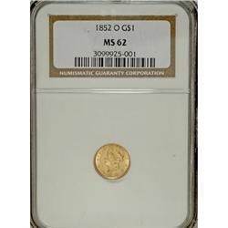 1852-O G$1 MS62 NGC