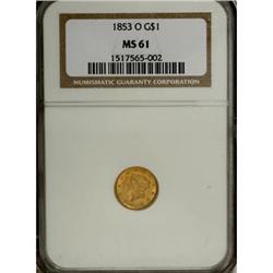 1853-O G$1 MS61 NGC