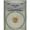 Image 1 : 1854 G$1 Type One MS64 PCGS