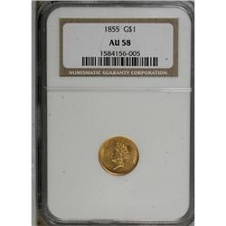 1855 G$1 AU58 NGC