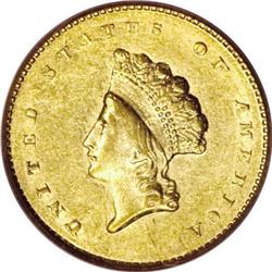 1855-O G$1 AU58 PCGS CAC