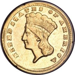 1860-D G$1 AU50 PCGS