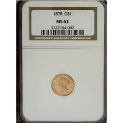 1878 G$1 MS62 NGC