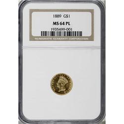 1889 G$1 MS64 Prooflike NGC