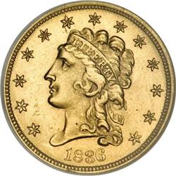 1836 $2 1/2 Script 8 MS63 NGC