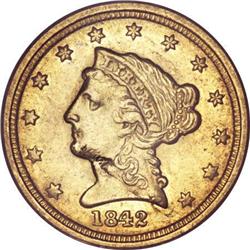 1842-C $2 1/2 AU50 PCGS