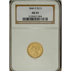 1846-O $2 1/2 AU53 NGC