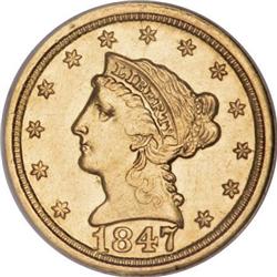 1847-O $2 1/2 AU58 NGC