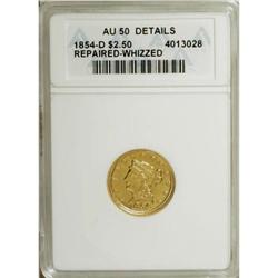 1854-D $2 1/2 AU50 Details ANACS